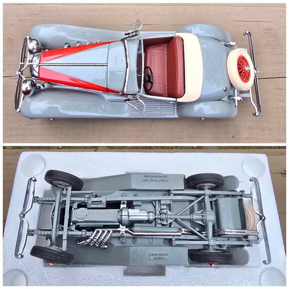 Model Car 1935 Duesenberg SSJ Danbury Mint Collectible Red Gray Roadster - Picture 8 of 8